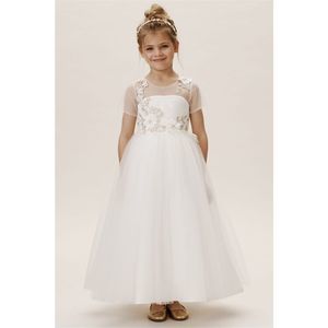 BHLDN White Floral Kids Formal Dress